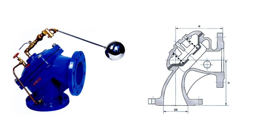 AG尊时凯龙人生就角型定水位阀100A结构图