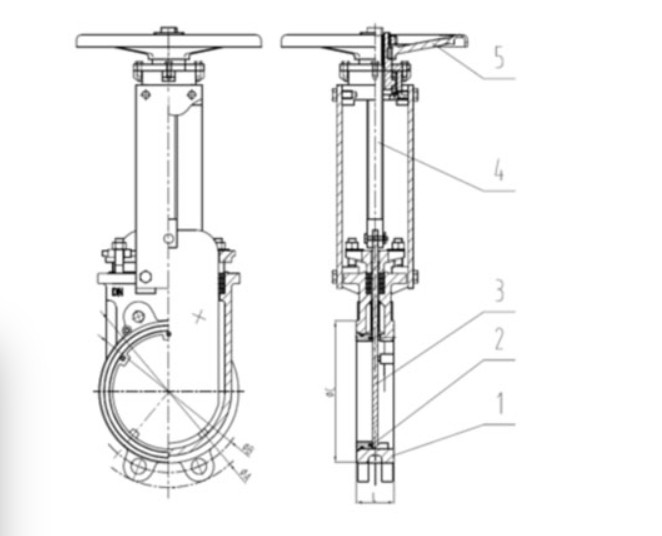 AG尊时凯龙人生就对夹式刀型闸阀结构图